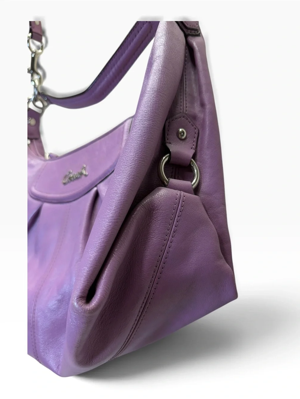 Coach 2012 Ashley F19761 Purple Leather Convertible Hobo Shoulder Crossbody Bag